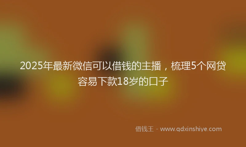 2025年最新微信可以借钱的主播，梳理5个网贷容易下款18岁的口子