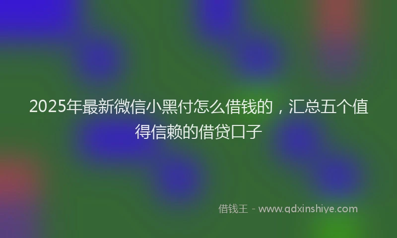 2025年最新微信小黑付怎么借钱的，汇总五个值得信赖的借贷口子