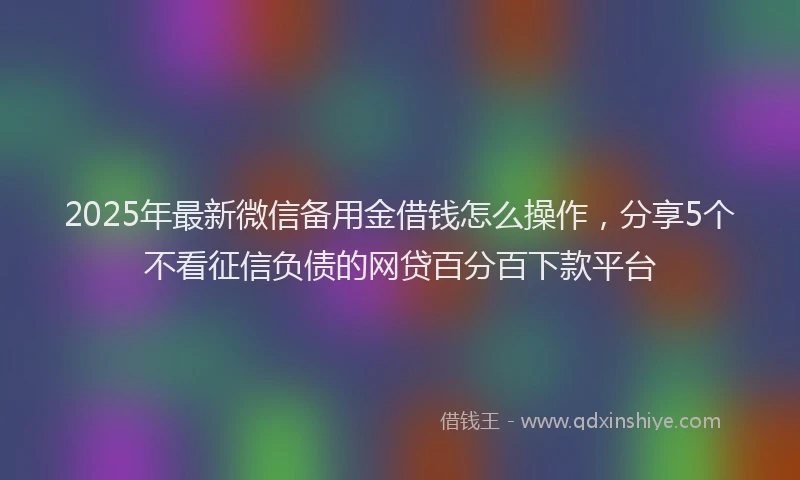 2025年最新微信备用金借钱怎么操作，分享5个不看征信负债的网贷百分百下款平台