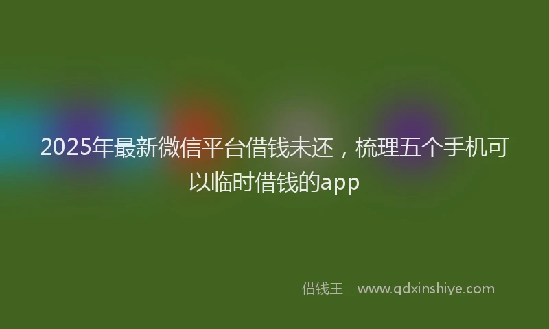 2025年最新微信平台借钱未还，梳理五个手机可以临时借钱的app