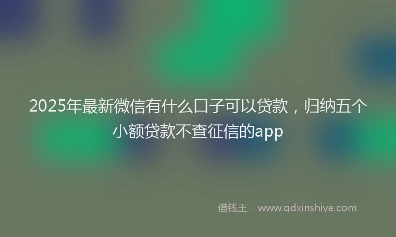 2025年最新微信有什么口子可以贷款，归纳五个小额贷款不查征信的app