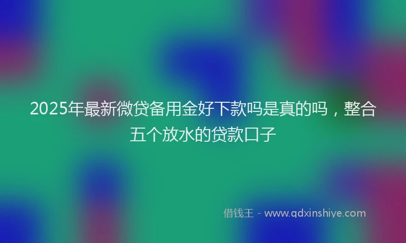 2025年最新微贷备用金好下款吗是真的吗，整合五个放水的贷款口子