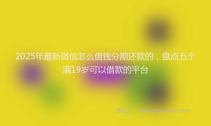 2025年最新微信怎么借钱分期还款的，盘点五个满19岁可以借款的平台