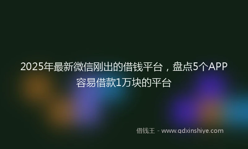 2025年最新微信刚出的借钱平台，盘点5个APP容易借款1万块的平台