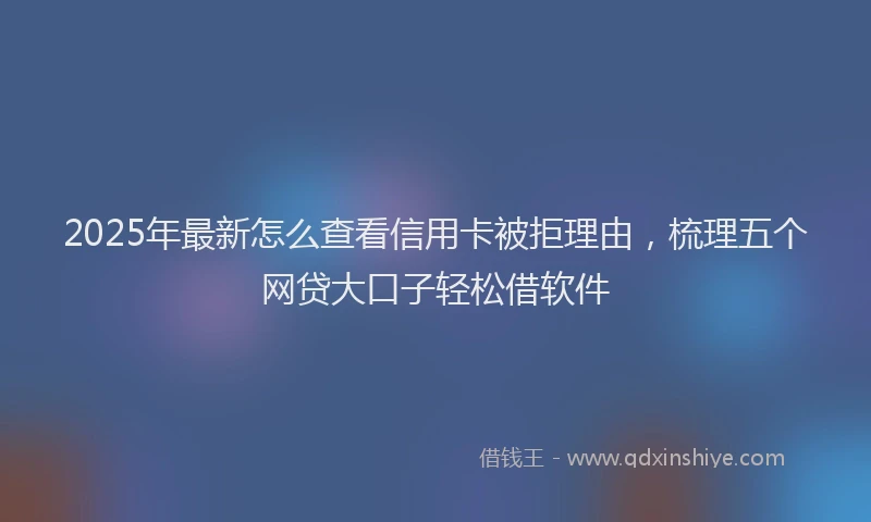 2025年最新怎么查看信用卡被拒理由，梳理五个网贷大口子轻松借软件