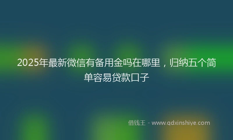 2025年最新微信有备用金吗在哪里，归纳五个简单容易贷款口子