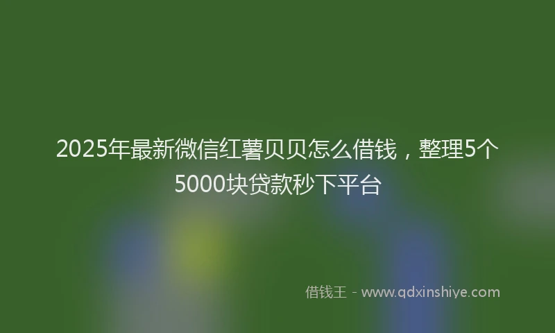 2025年最新微信红薯贝贝怎么借钱，整理5个5000块贷款秒下平台
