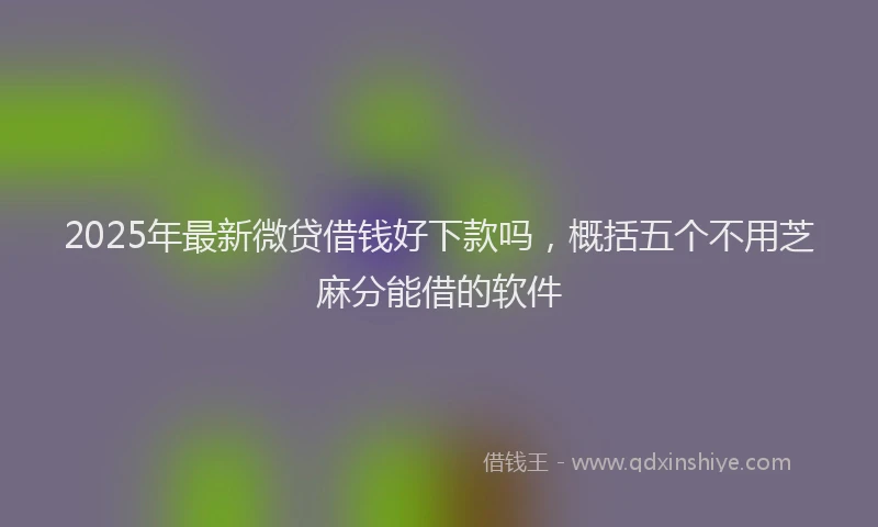 2025年最新微贷借钱好下款吗，概括五个不用芝麻分能借的软件