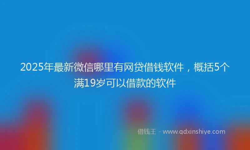 2025年最新微信哪里有网贷借钱软件，概括5个满19岁可以借款的软件