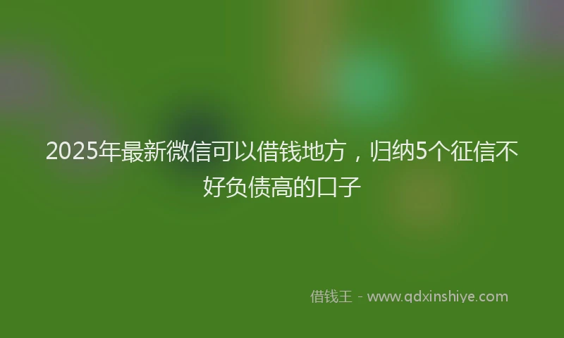 2025年最新微信可以借钱地方，归纳5个征信不好负债高的口子