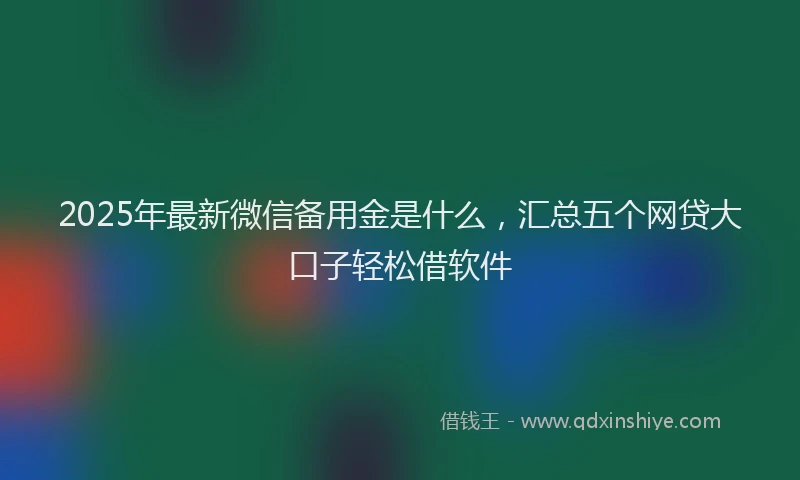 2025年最新微信备用金是什么，汇总五个网贷大口子轻松借软件