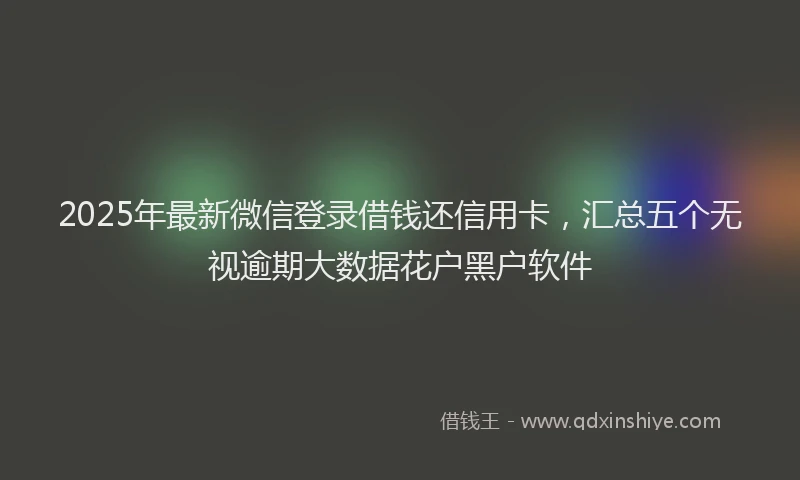 2025年最新微信登录借钱还信用卡，汇总五个无视逾期大数据花户黑户软件