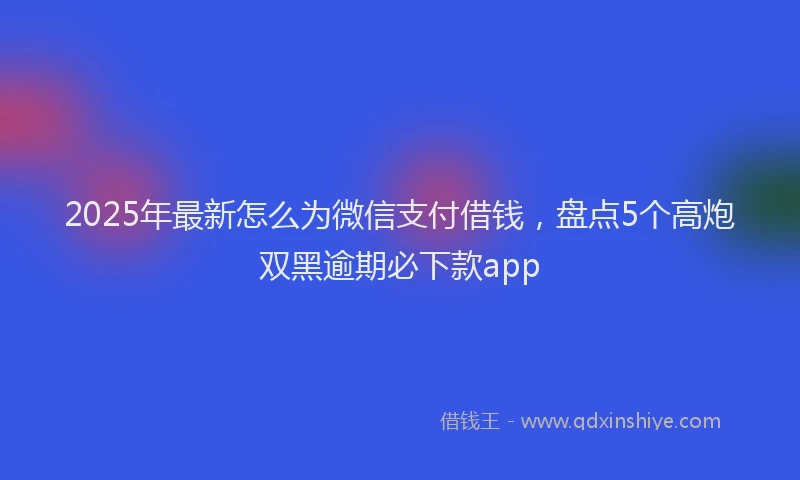 2025年最新怎么为微信支付借钱，盘点5个高炮双黑逾期必下款app