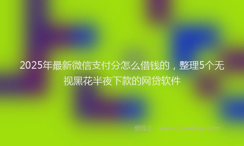 2025年最新微信支付分怎么借钱的，整理5个无视黑花半夜下款的网贷软件
