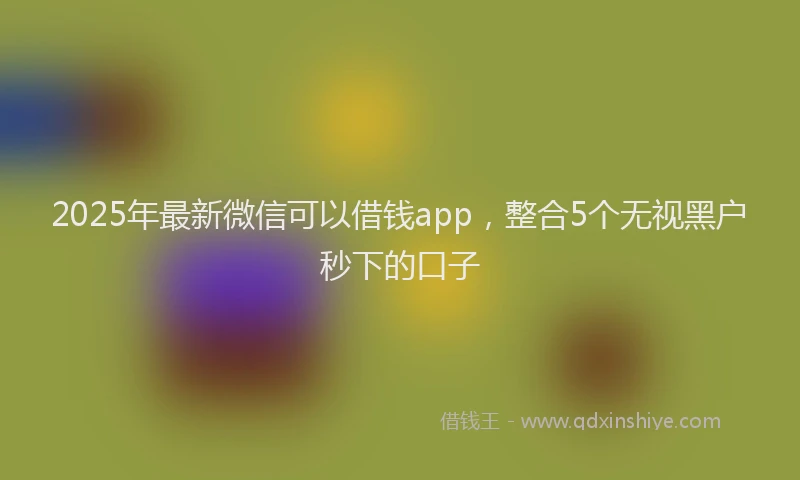 2025年最新微信可以借钱app，整合5个无视黑户秒下的口子