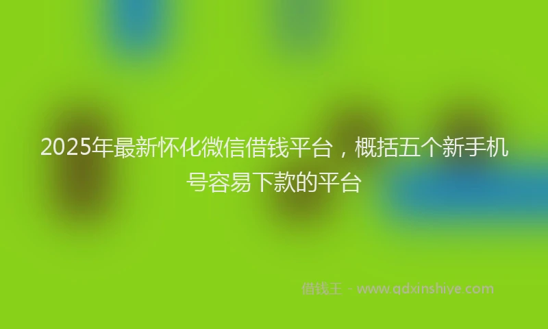 2025年最新怀化微信借钱平台，概括五个新手机号容易下款的平台