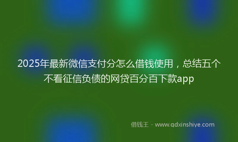 2025年最新微信支付分怎么借钱使用，总结五个不看征信负债的网贷百分百下款app