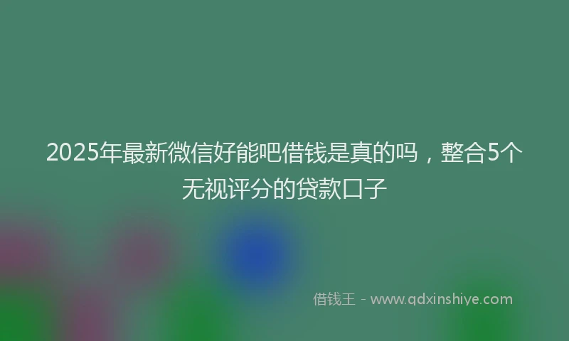 2025年最新微信好能吧借钱是真的吗，整合5个无视评分的贷款口子