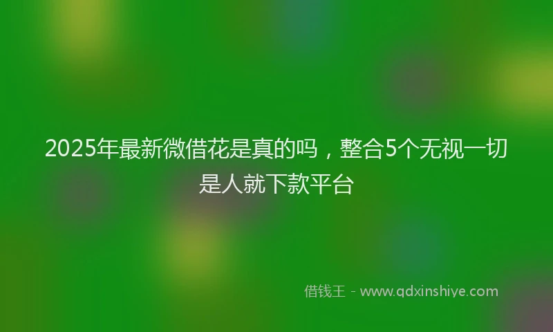 2025年最新微借花是真的吗，整合5个无视一切是人就下款平台