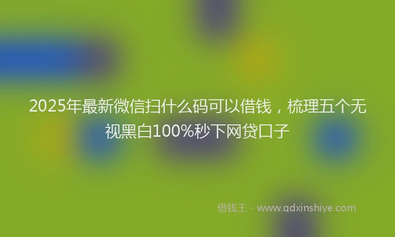 2025年最新微信扫什么码可以借钱，梳理五个无视黑白100%秒下网贷口子