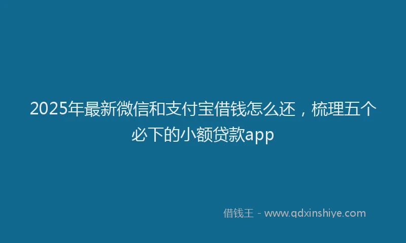 2025年最新微信和支付宝借钱怎么还，梳理五个必下的小额贷款app