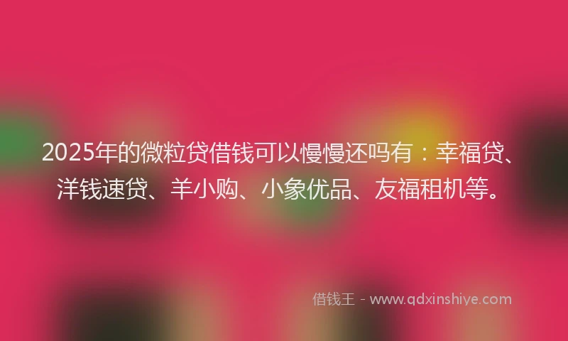 2025年的微粒贷借钱可以慢慢还吗有：幸福贷、洋钱速贷、羊小购、小象优品、友福租机等。