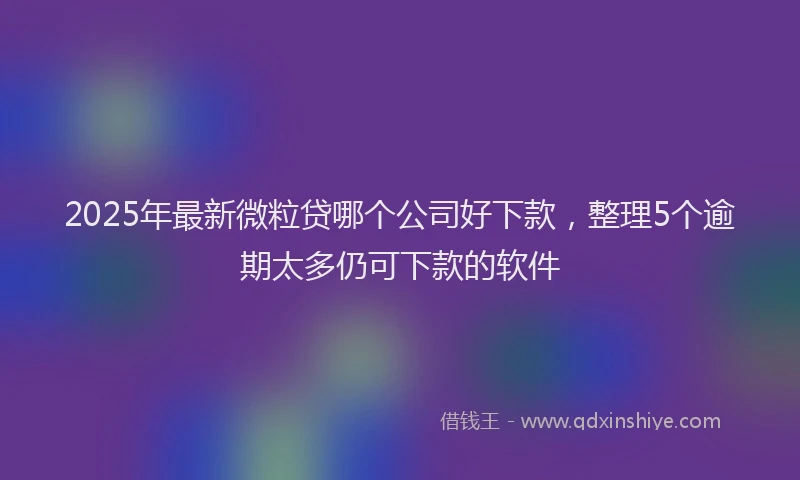 2025年最新微粒贷哪个公司好下款，整理5个逾期太多仍可下款的软件
