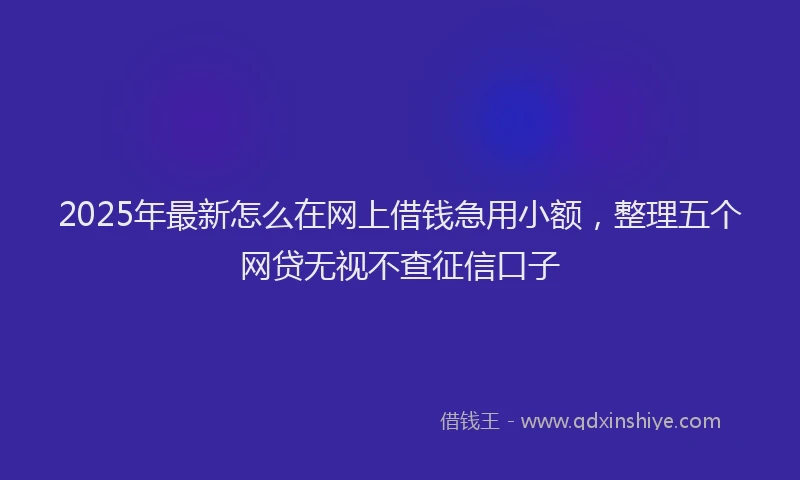 2025年最新怎么在网上借钱急用小额，整理五个网贷无视不查征信口子