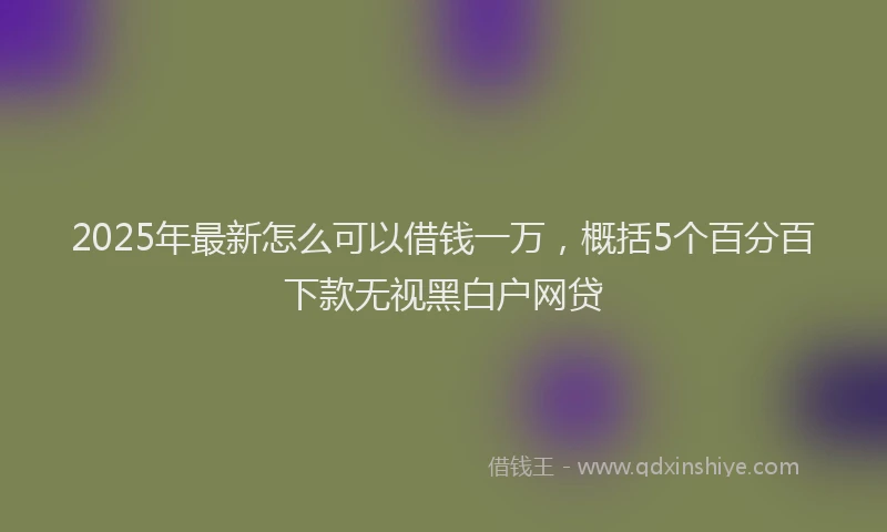2025年最新怎么可以借钱一万，概括5个百分百下款无视黑白户网贷