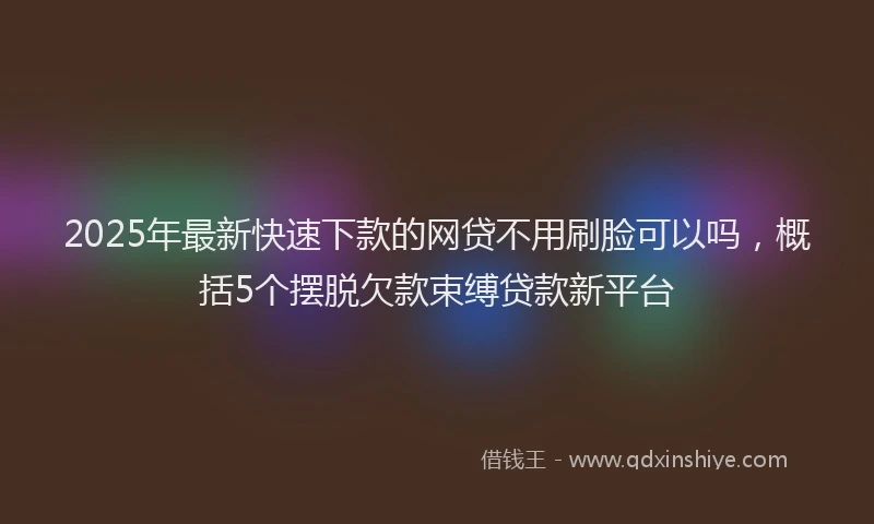 2025年最新快速下款的网贷不用刷脸可以吗，概括5个摆脱欠款束缚贷款新平台