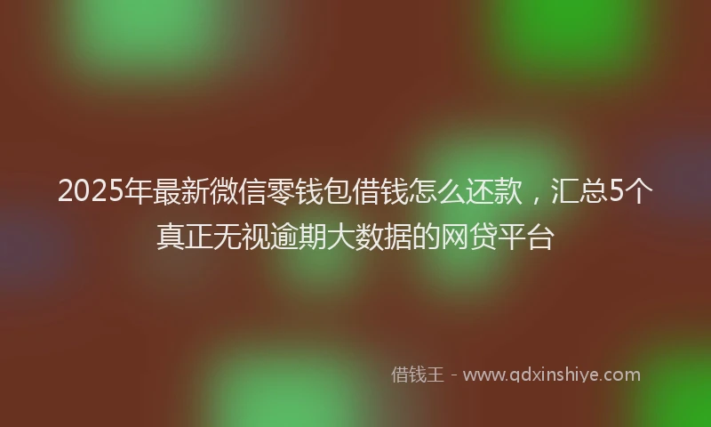 2025年最新微信零钱包借钱怎么还款，汇总5个真正无视逾期大数据的网贷平台