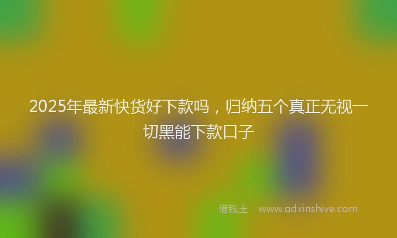 2025年最新快货好下款吗，归纳五个真正无视一切黑能下款口子