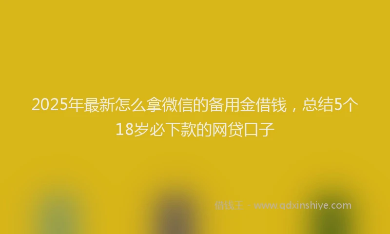 2025年最新怎么拿微信的备用金借钱，总结5个18岁必下款的网贷口子