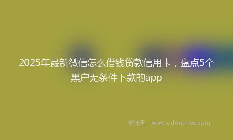 2025年最新微信怎么借钱贷款信用卡，盘点5个黑户无条件下款的app
