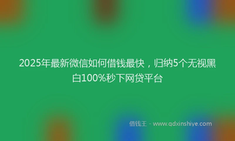 2025年最新微信如何借钱最快，归纳5个无视黑白100%秒下网贷平台