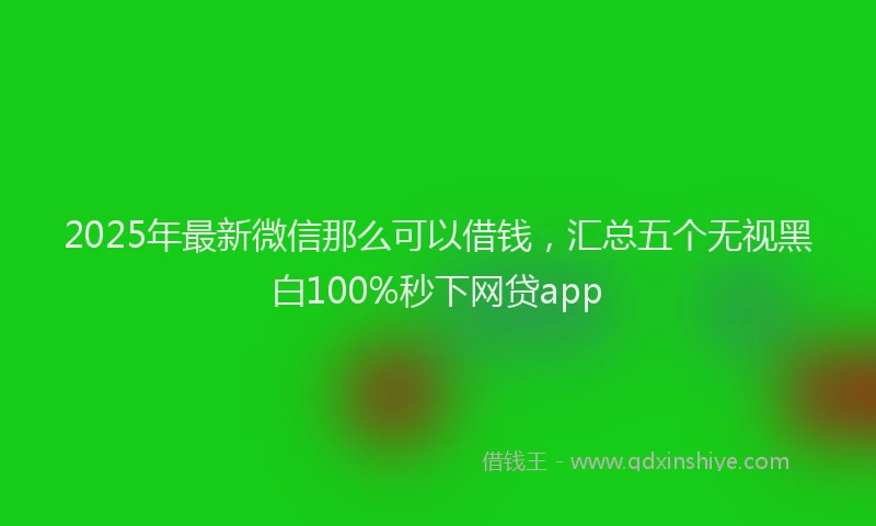 2025年最新微信那么可以借钱，汇总五个无视黑白100%秒下网贷app