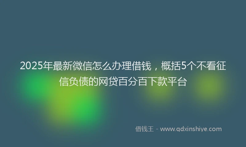 2025年最新微信怎么办理借钱，概括5个不看征信负债的网贷百分百下款平台