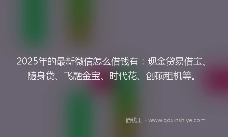 2025年的最新微信怎么借钱有：现金贷易借宝、随身贷、飞融金宝、时代花、创硕租机等。