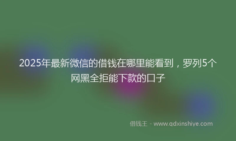 2025年最新微信的借钱在哪里能看到，罗列5个网黑全拒能下款的口子