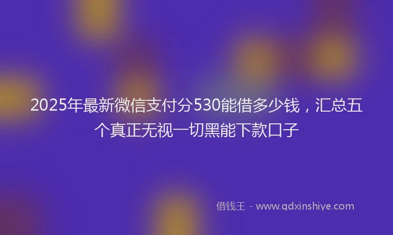 2025年最新微信支付分530能借多少钱，汇总五个真正无视一切黑能下款口子