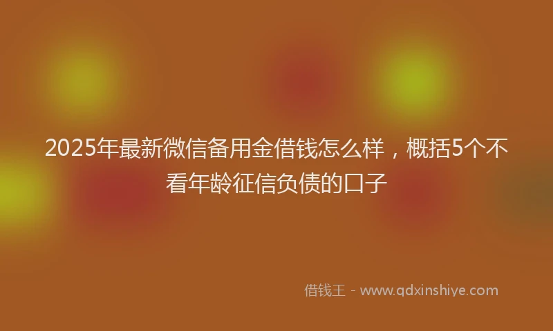 2025年最新微信备用金借钱怎么样，概括5个不看年龄征信负债的口子