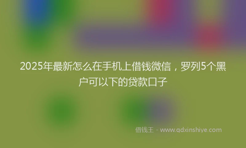 2025年最新怎么在手机上借钱微信，罗列5个黑户可以下的贷款口子