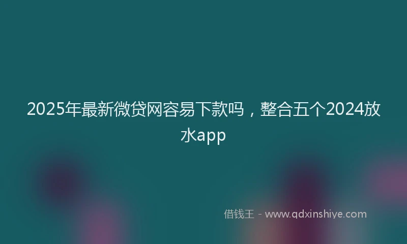 2025年最新微贷网容易下款吗，整合五个2024放水app