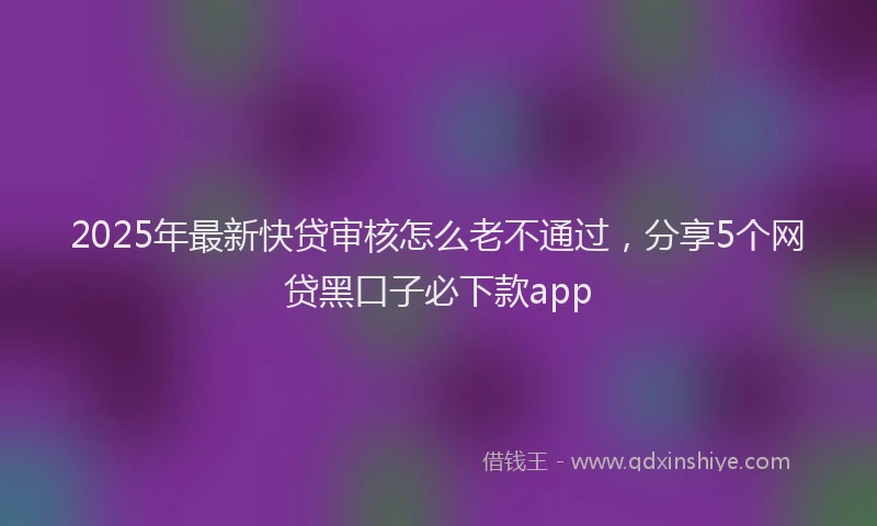 2025年最新快贷审核怎么老不通过，分享5个网贷黑口子必下款app