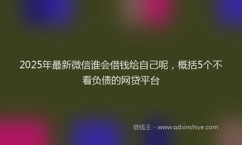 2025年最新微信谁会借钱给自己呢，概括5个不看负债的网贷平台