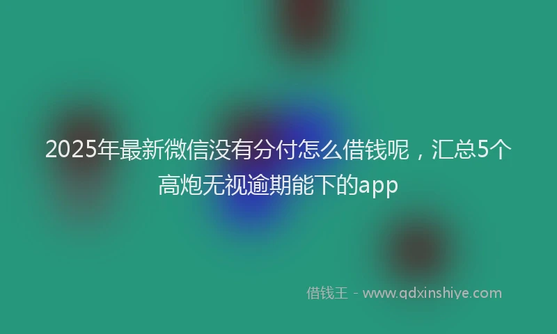 2025年最新微信没有分付怎么借钱呢，汇总5个高炮无视逾期能下的app