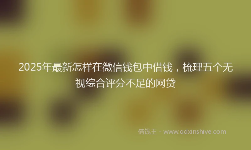 2025年最新怎样在微信钱包中借钱，梳理五个无视综合评分不足的网贷