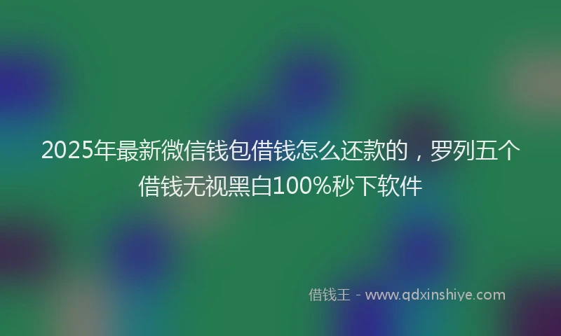 2025年最新微信钱包借钱怎么还款的，罗列五个借钱无视黑白100%秒下软件
