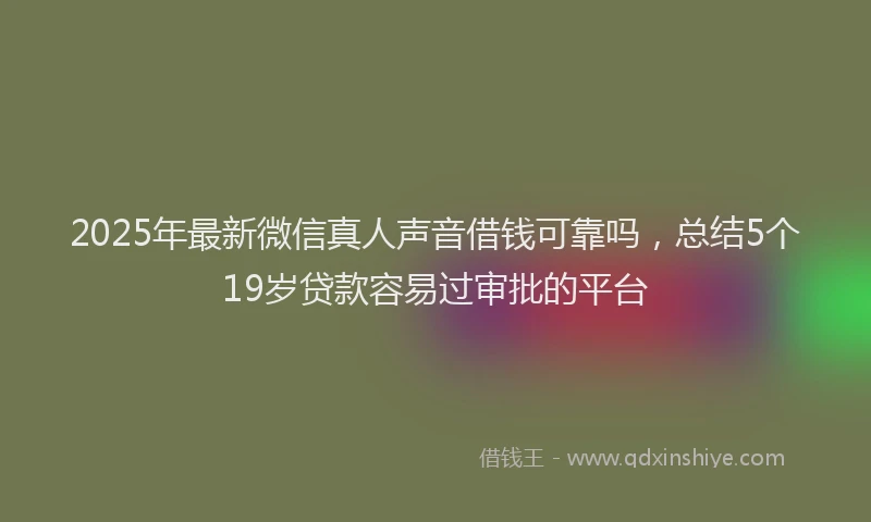 2025年最新微信真人声音借钱可靠吗，总结5个19岁贷款容易过审批的平台