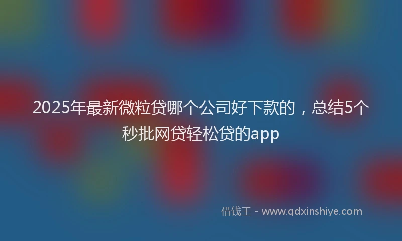 2025年最新微粒贷哪个公司好下款的，总结5个秒批网贷轻松贷的app